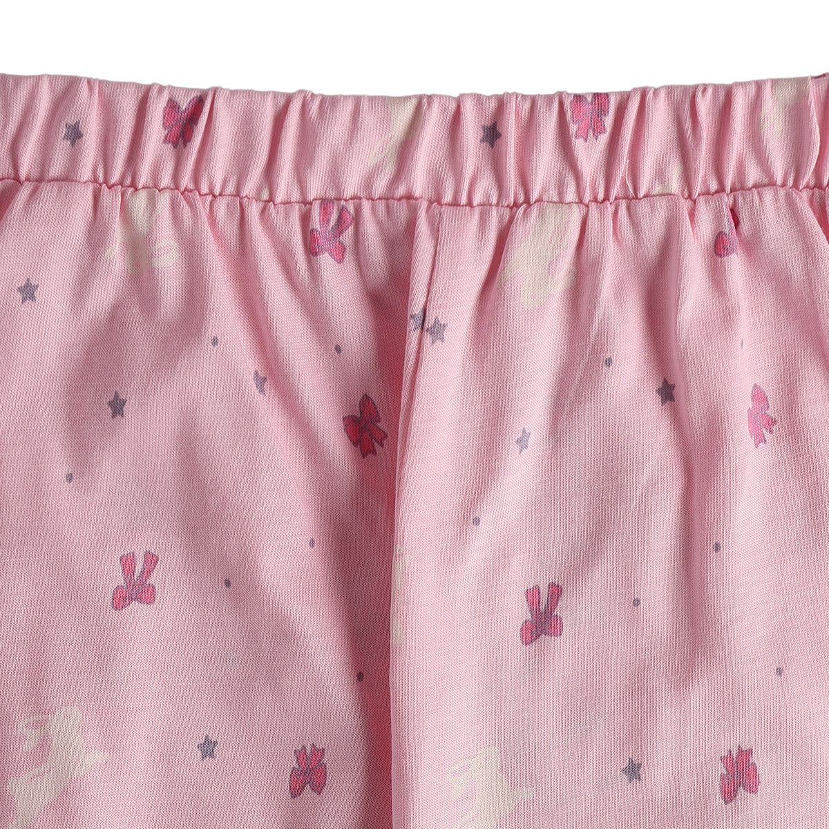 Baby Girls Pink Knit Night Suit Regular Fit Sleepwear