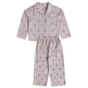 Baby Girls Purple Cotton Floral Sleepwear Set Regular Fit