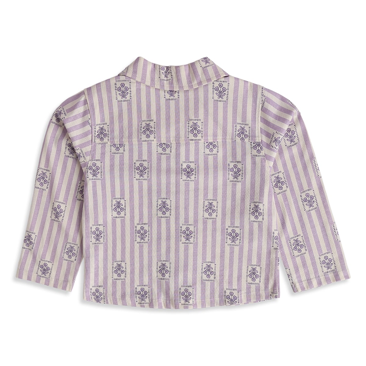 Baby Girls Purple Cotton Floral Sleepwear Set Regular Fit