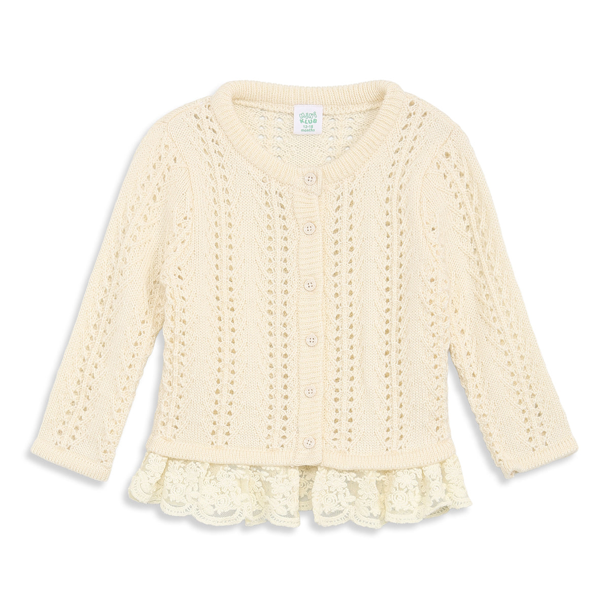 Baby Girls Cream Knit Sweater Regular Fit