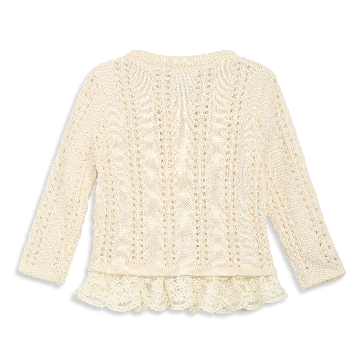 Baby Girls Cream Knit Sweater Regular Fit