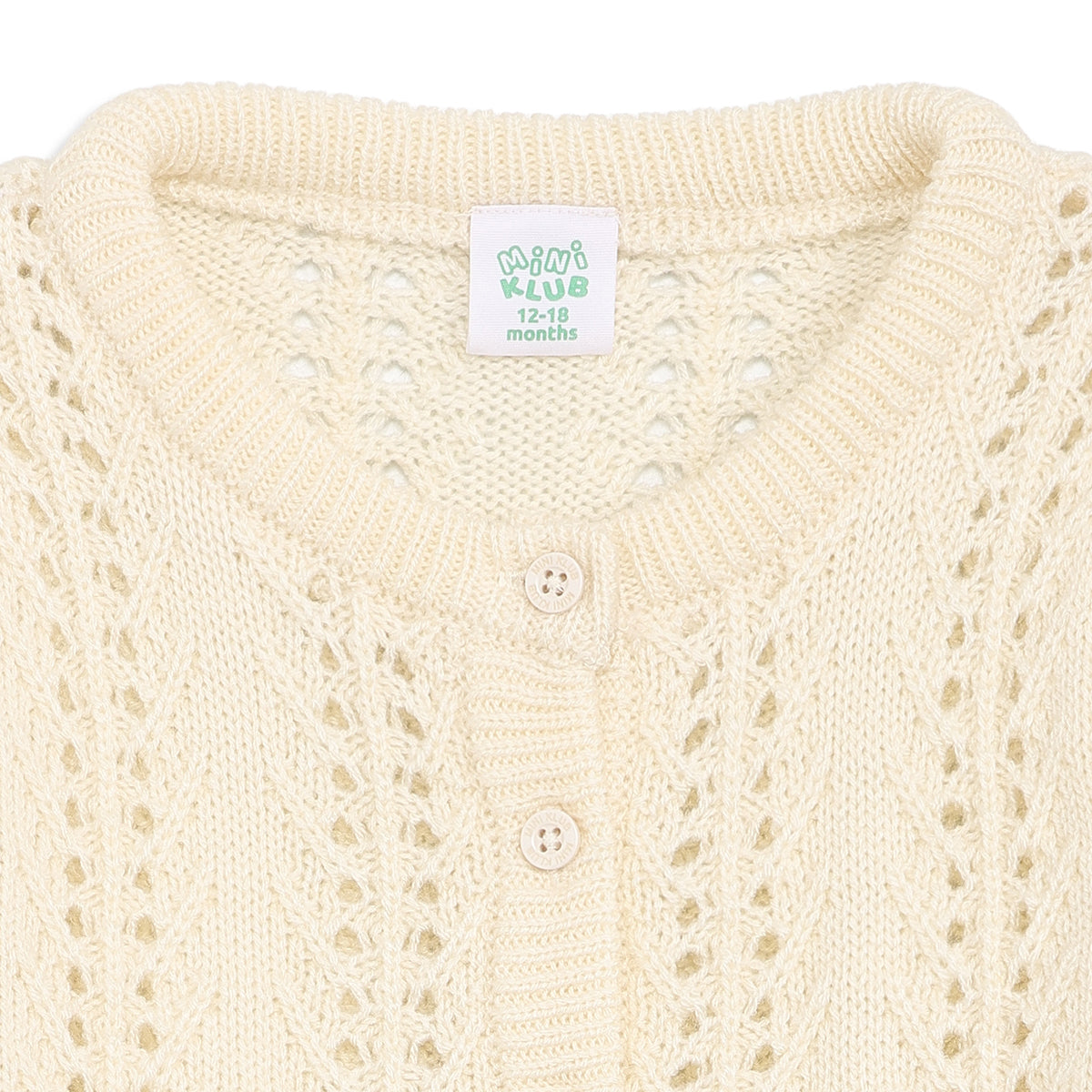 Baby Girls Cream Knit Sweater Regular Fit