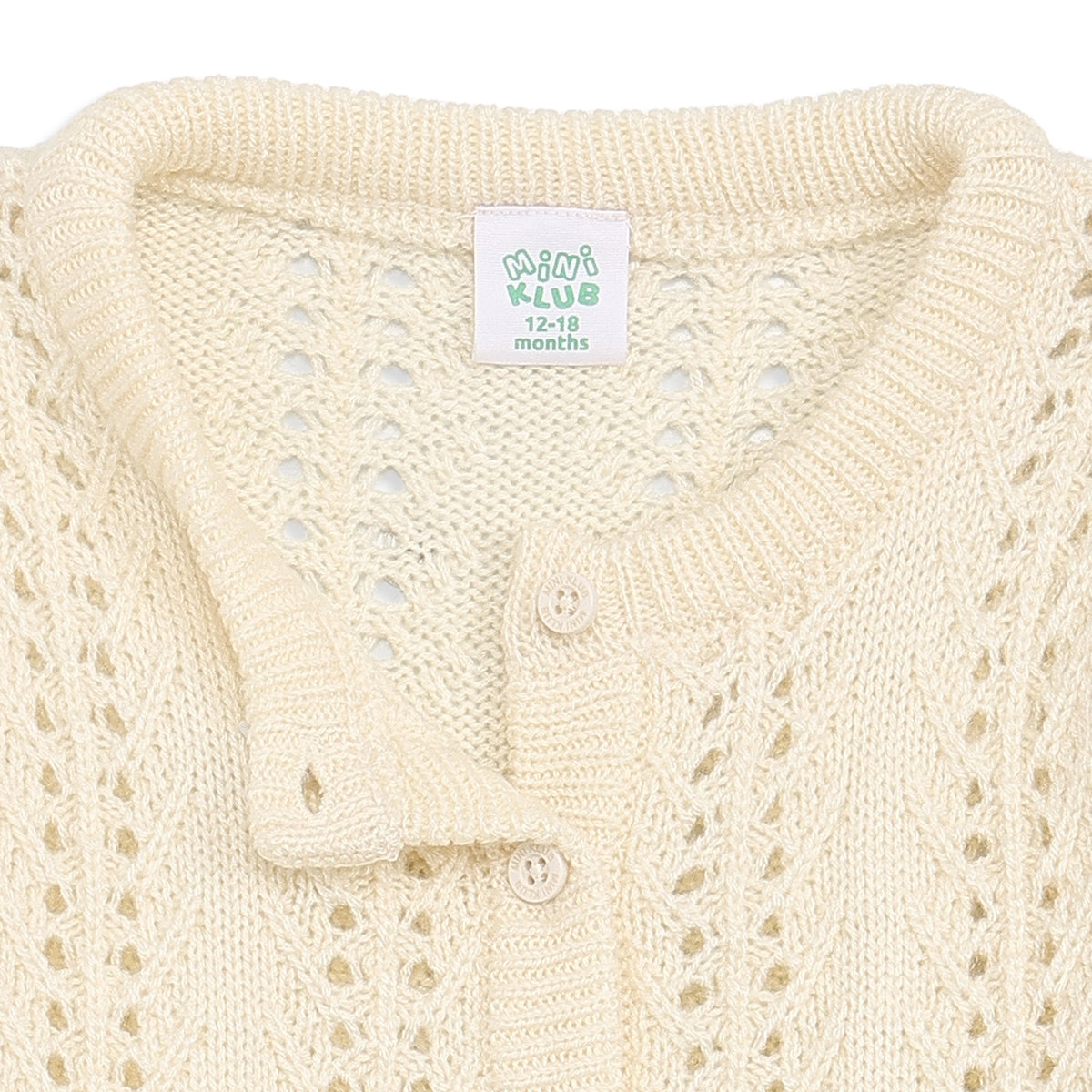 Baby Girls Cream Knit Sweater Regular Fit