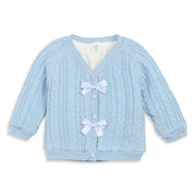 Baby Girls Sky Blue Cable Knit Sweater Regular Fit
