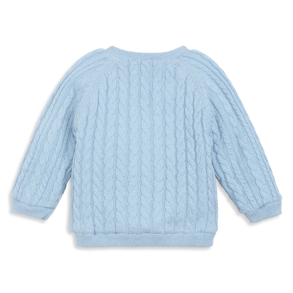 Baby Girls Sky Blue Cable Knit Sweater Regular Fit