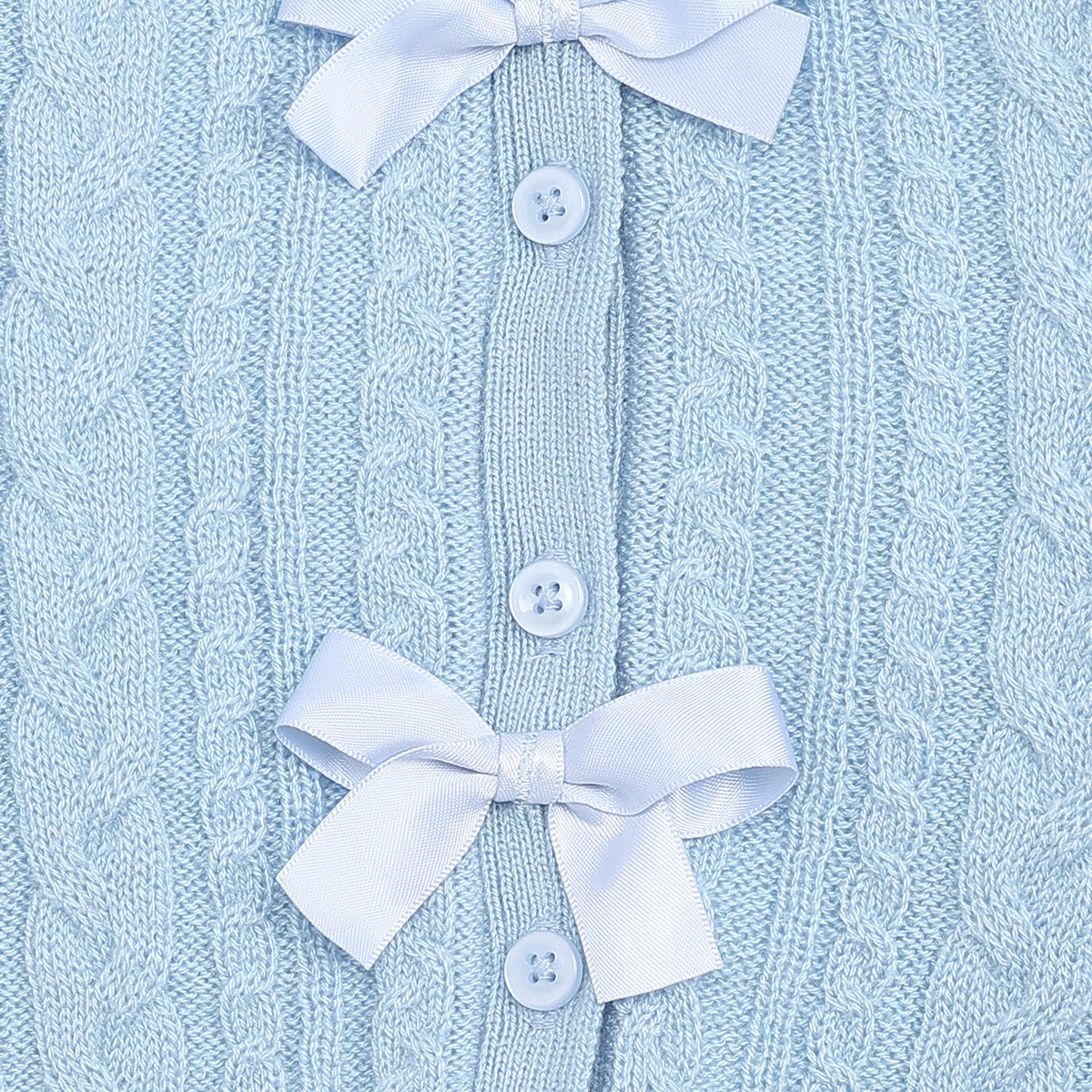 Baby Girls Sky Blue Cable Knit Sweater Regular Fit