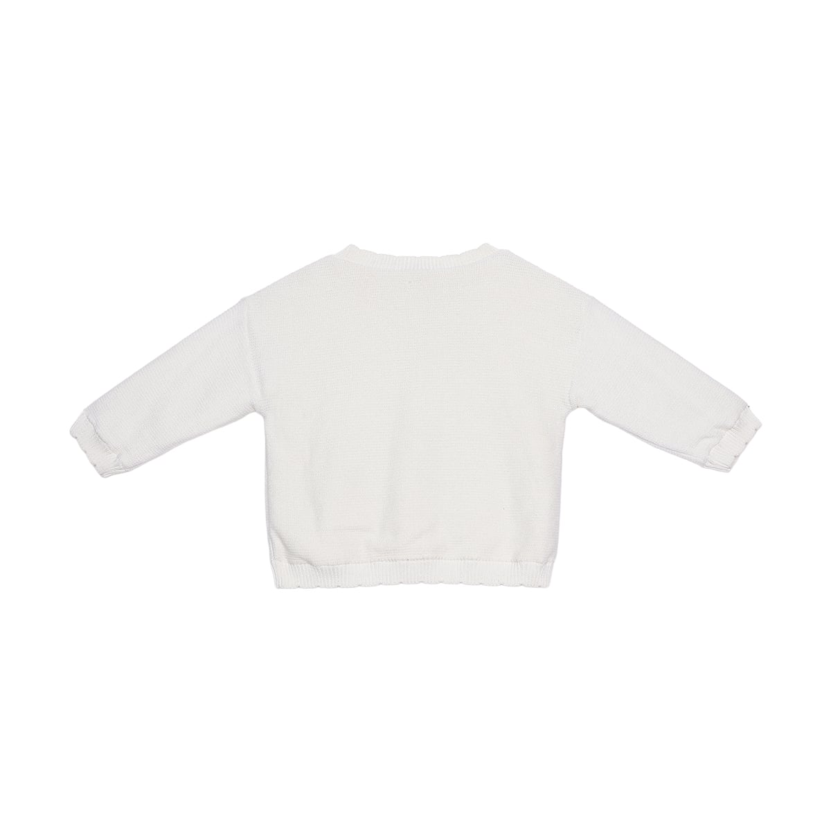 Baby Girls Cream Floral Embroidered Knitted Sweater Regular Fit Casual Wear