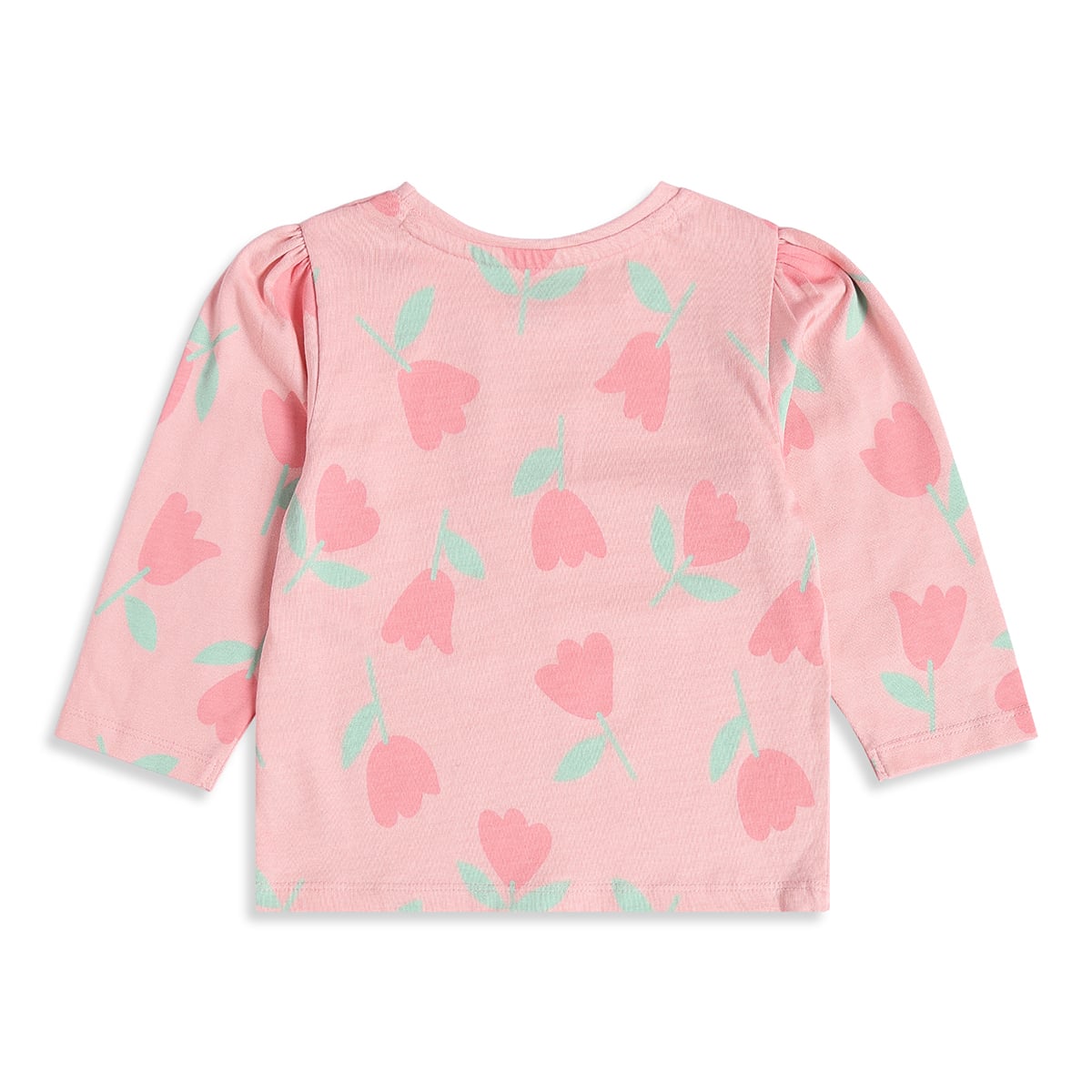 Baby Girls Pink Cotton Floral Printed Top And Bottom Set Regular Fit Casual Wear