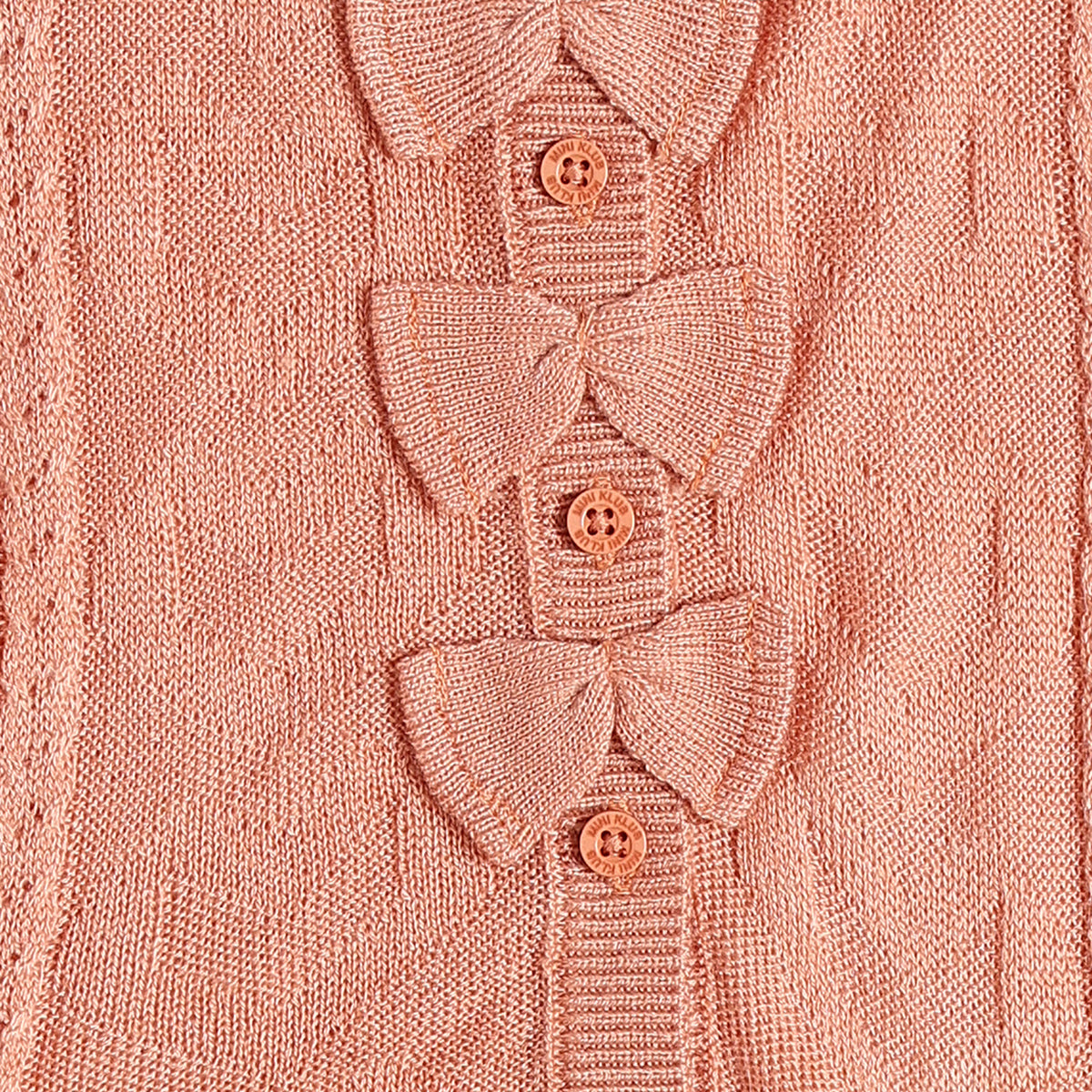 Baby Girls Peach Knit Top with Bottom Regular Fit Winter Co-ord Set