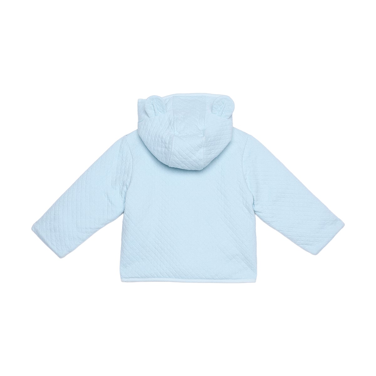 Baby Girls Light Blue Cotton Blend Flower Embroidered Hooded Top And Bottom Set Regular Fit Casual Wear