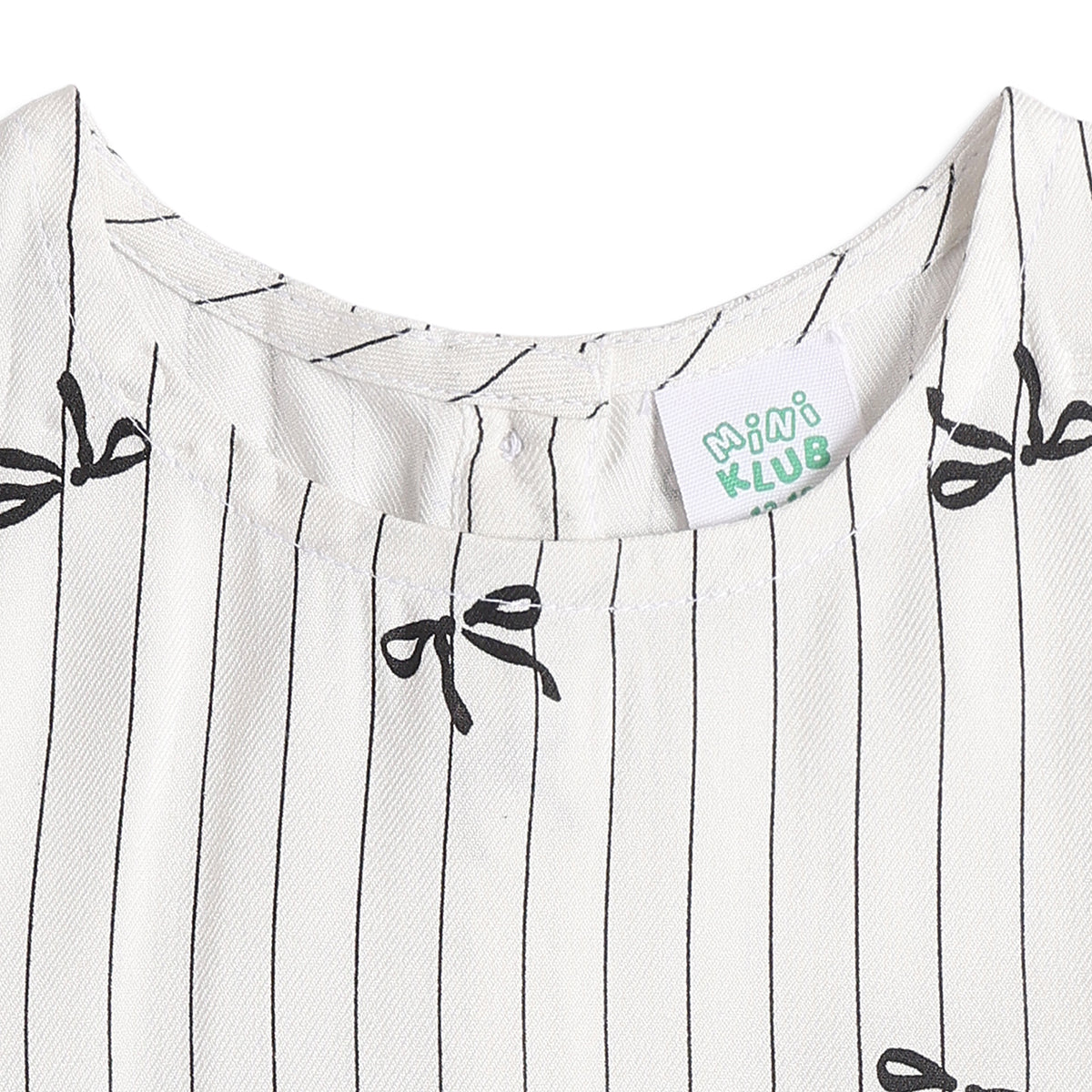 Baby Girls Off White Bow Print Top with Bottom Regular Fit Casual Co-ord Set