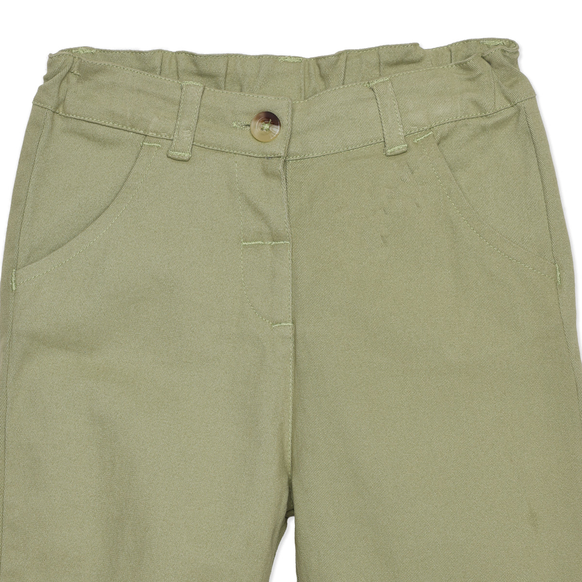 Baby Girls Sage Green Cotton Shirt and Pant Set Regular Fit Casual Wear