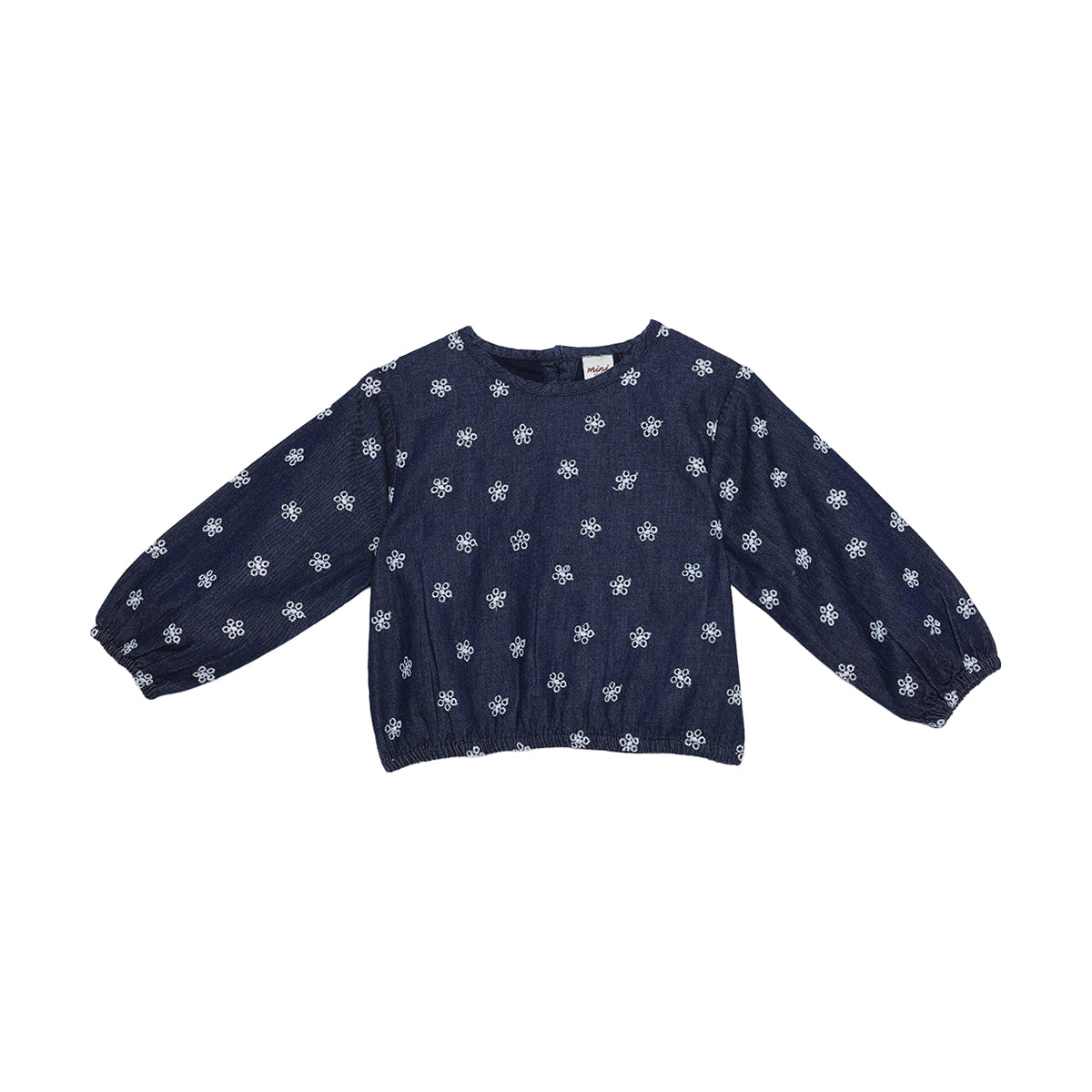 Baby Girls Navy Blue Cotton Blend Floral Print Top And Bottom Set Regular Fit Casual Wear