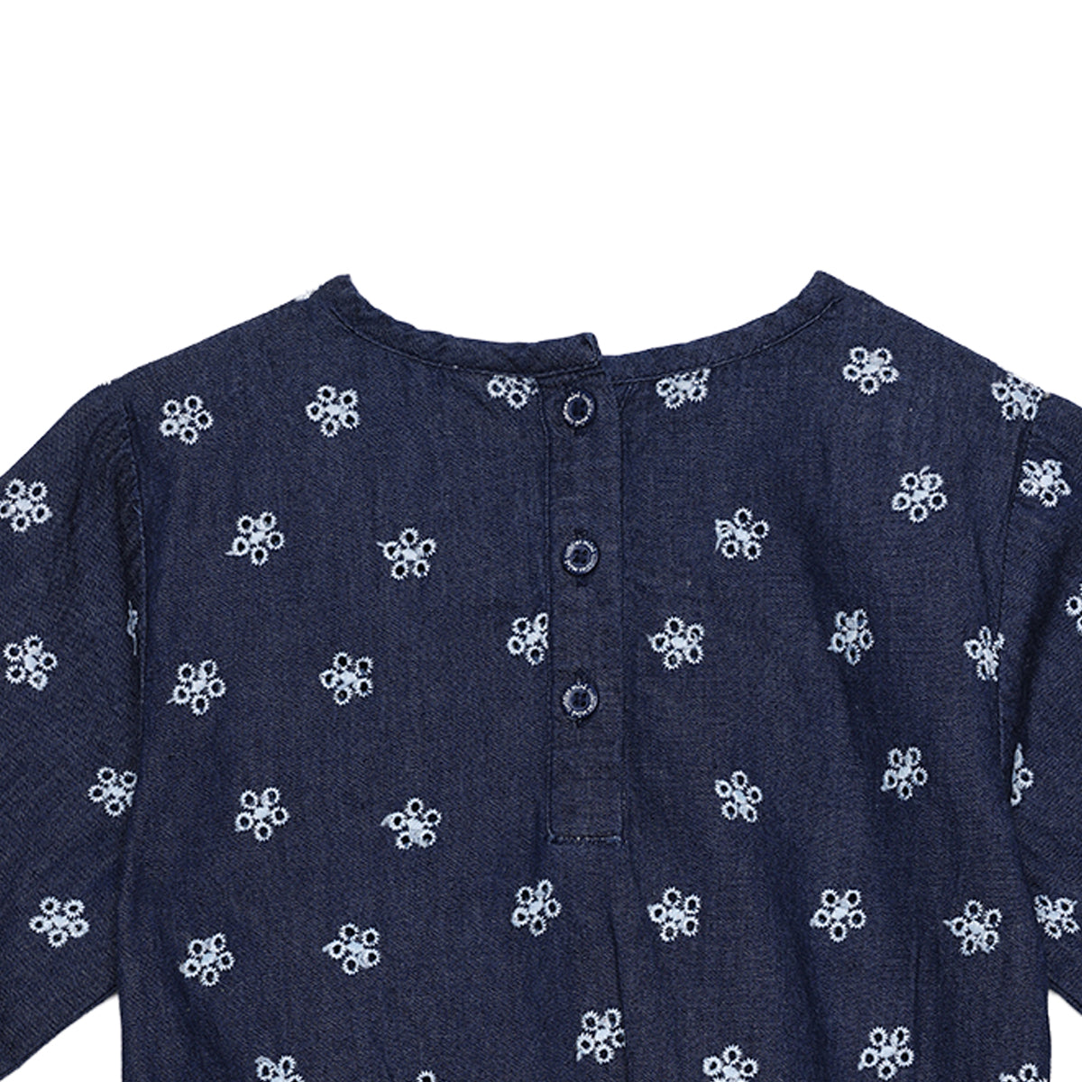 Baby Girls Navy Blue Cotton Blend Floral Print Top And Bottom Set Regular Fit Casual Wear
