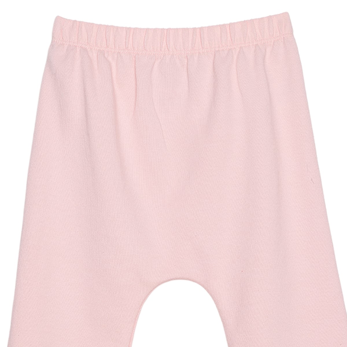 Baby Girls Pink Cotton Blend Dove Heart Printed Top And Knit Bottom Set Regular Fit Casual Wear