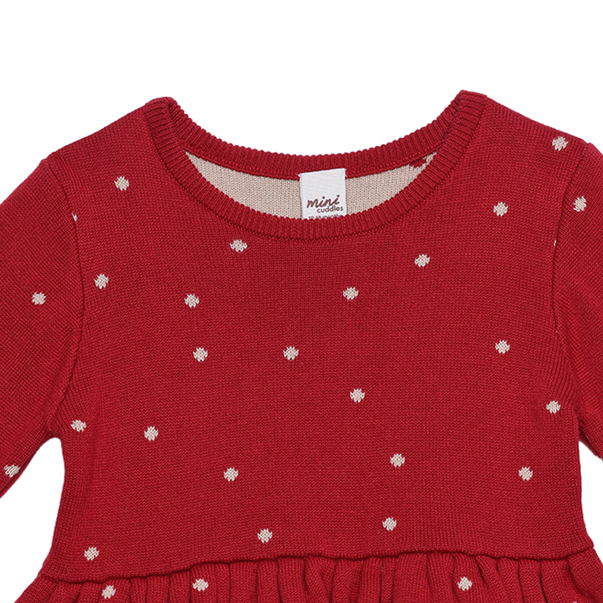Baby Girls Red Cotton Blend Heart Knitted Top And Bottom Set Pack Of 1 Regular Fit Casual Wear