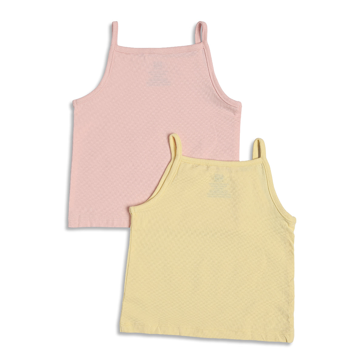 Baby Girls Solid Camisole Pack of 2, Pink and Yellow