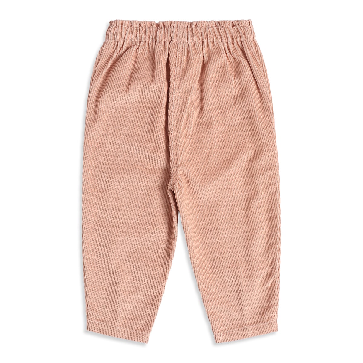 Baby Girls Peach Cotton Corduroy Floral Embroidered Pant Regular Fit Casual Wear