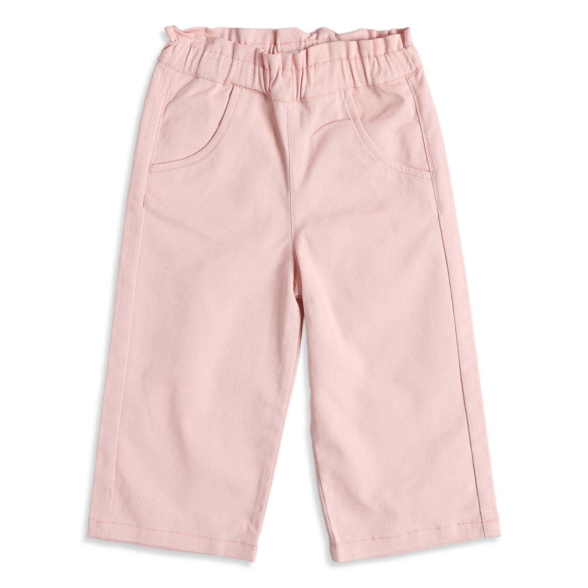 Baby Girls Peach Twill Lycra Wide Leg Pants Regular Fit Casual Bottom Wear