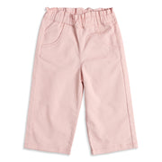 Baby Girls Peach Twill Lycra Wide Leg Pants Regular Fit Casual Bottom Wear