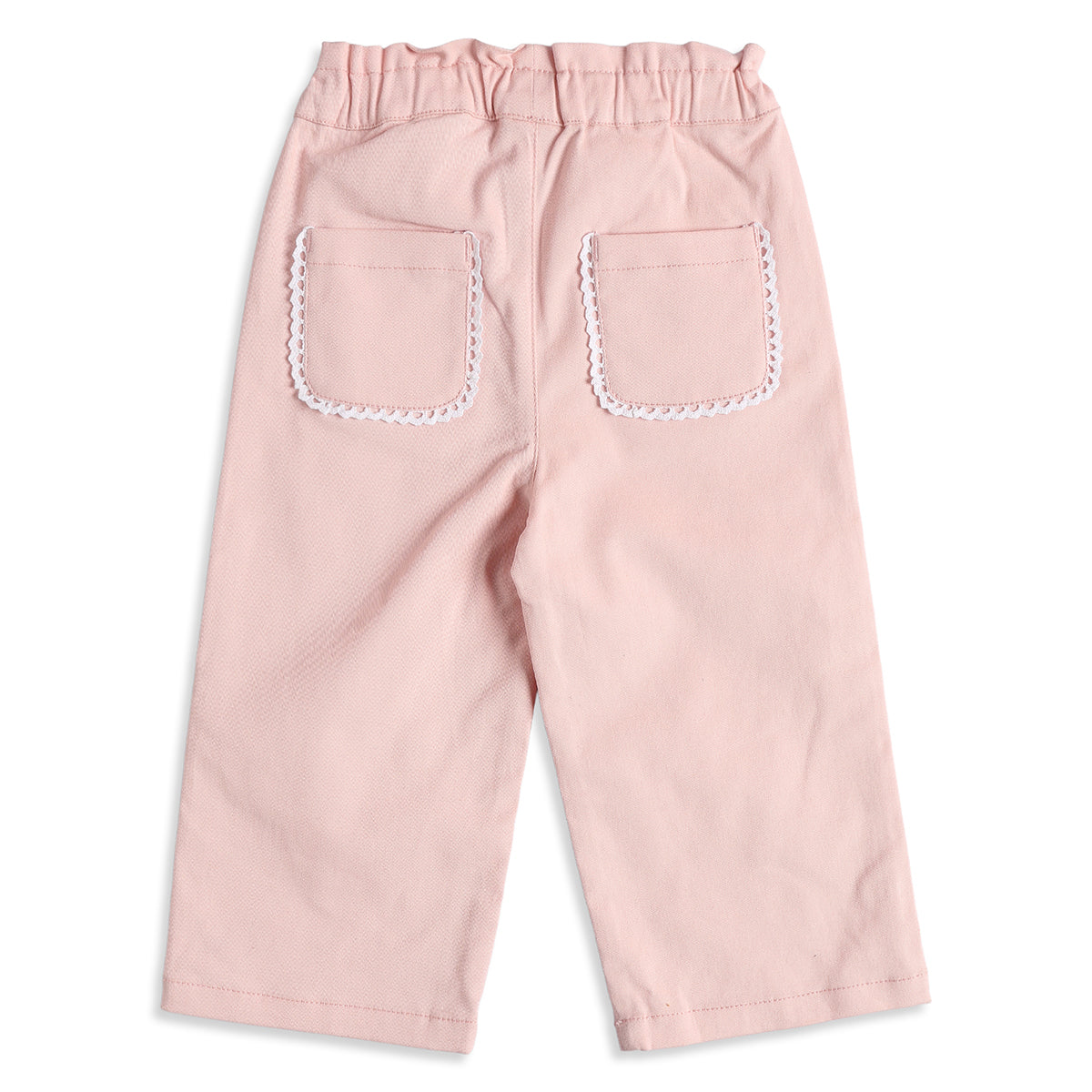 Baby Girls Peach Twill Lycra Wide Leg Pants Regular Fit Casual Bottom Wear