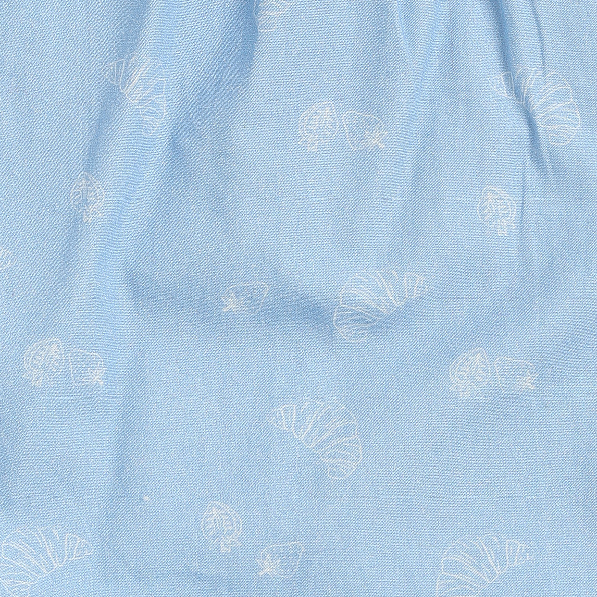 Baby Girls Blue Printed Cotton Peter Pan Collar Top Regular Fit Casual Top