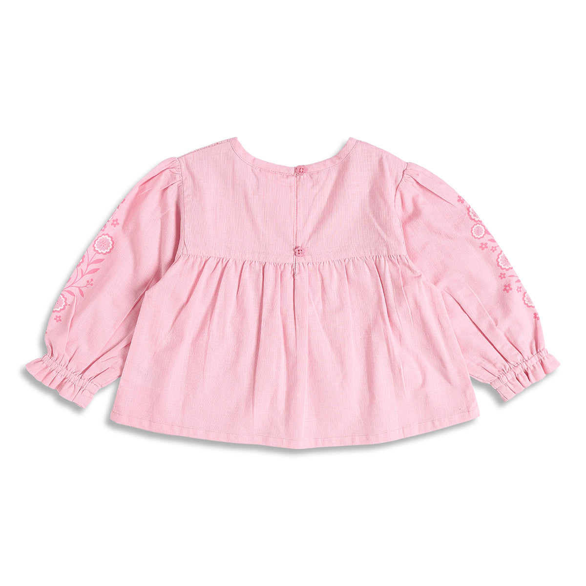 Baby Girls Pink Smocked Cotton Top Regular Fit Casual Top