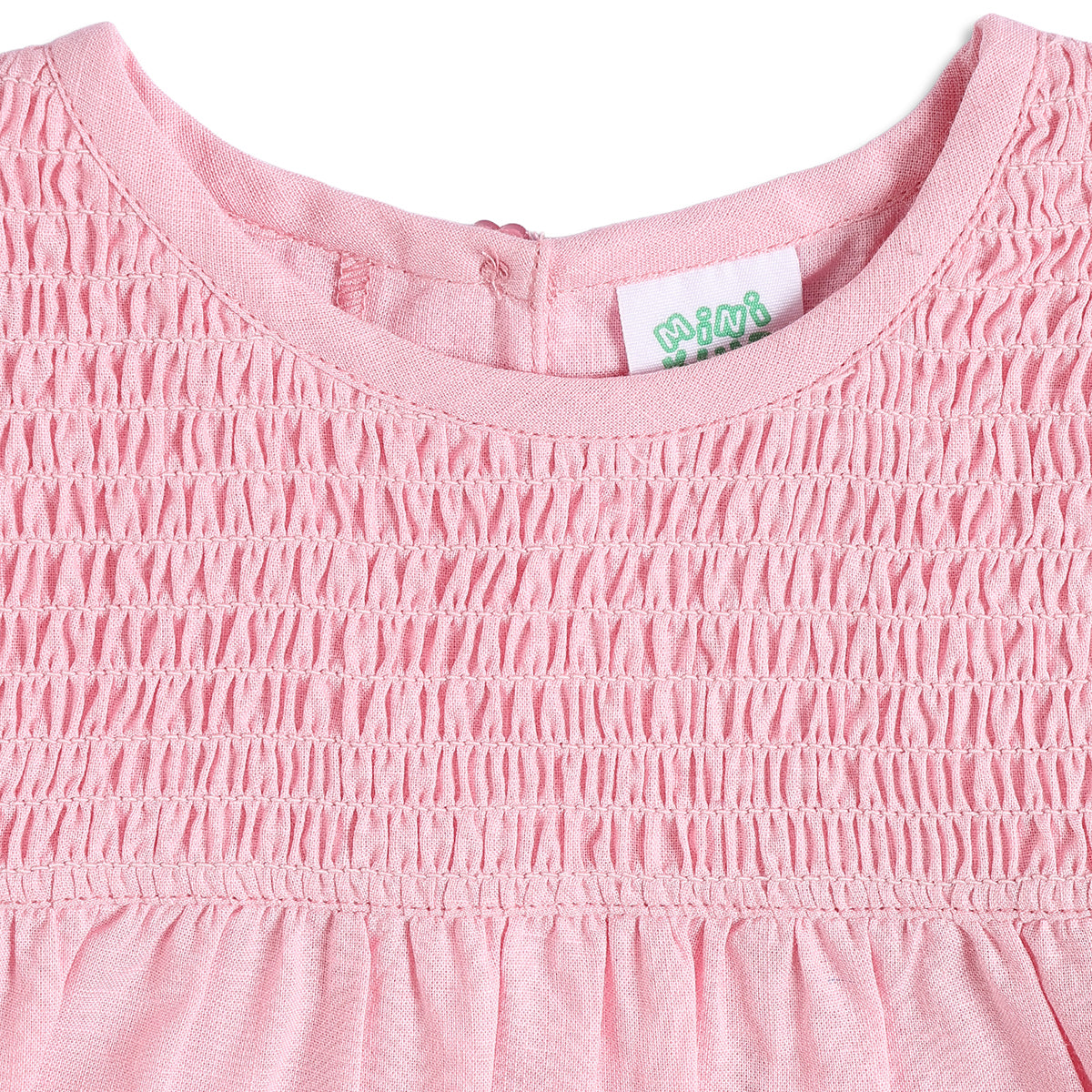 Baby Girls Pink Smocked Cotton Top Regular Fit Casual Top