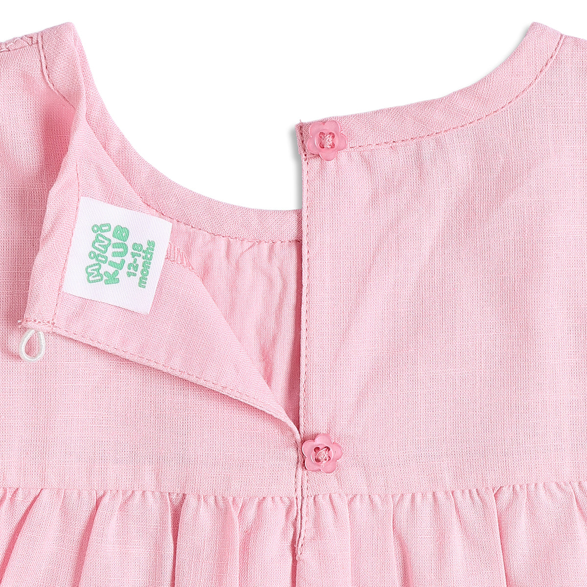 Baby Girls Pink Smocked Cotton Top Regular Fit Casual Top