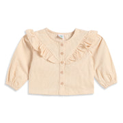 Baby Girls Beige Cotton Top Regular Fit.