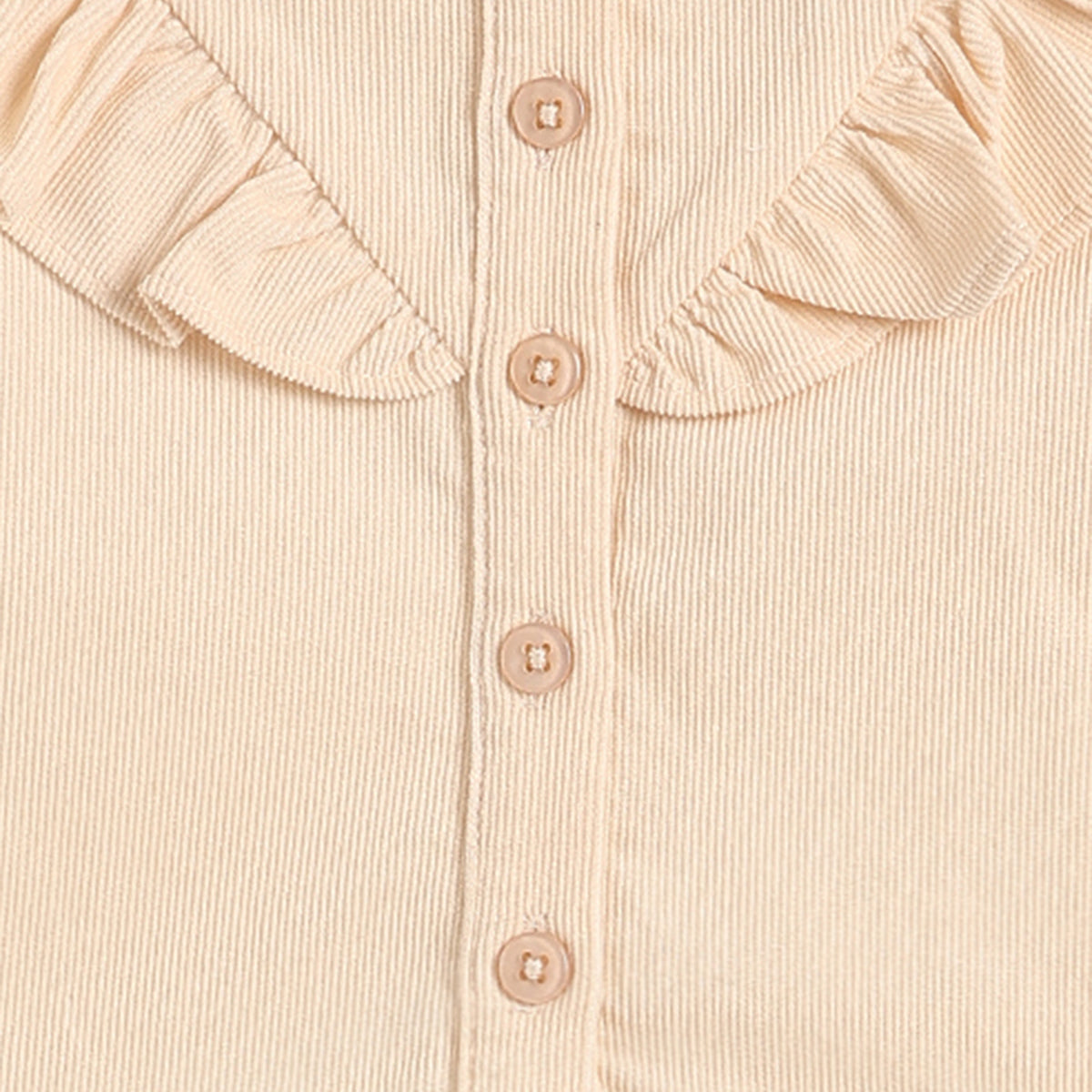 Baby Girls Beige Cotton Top Regular Fit.