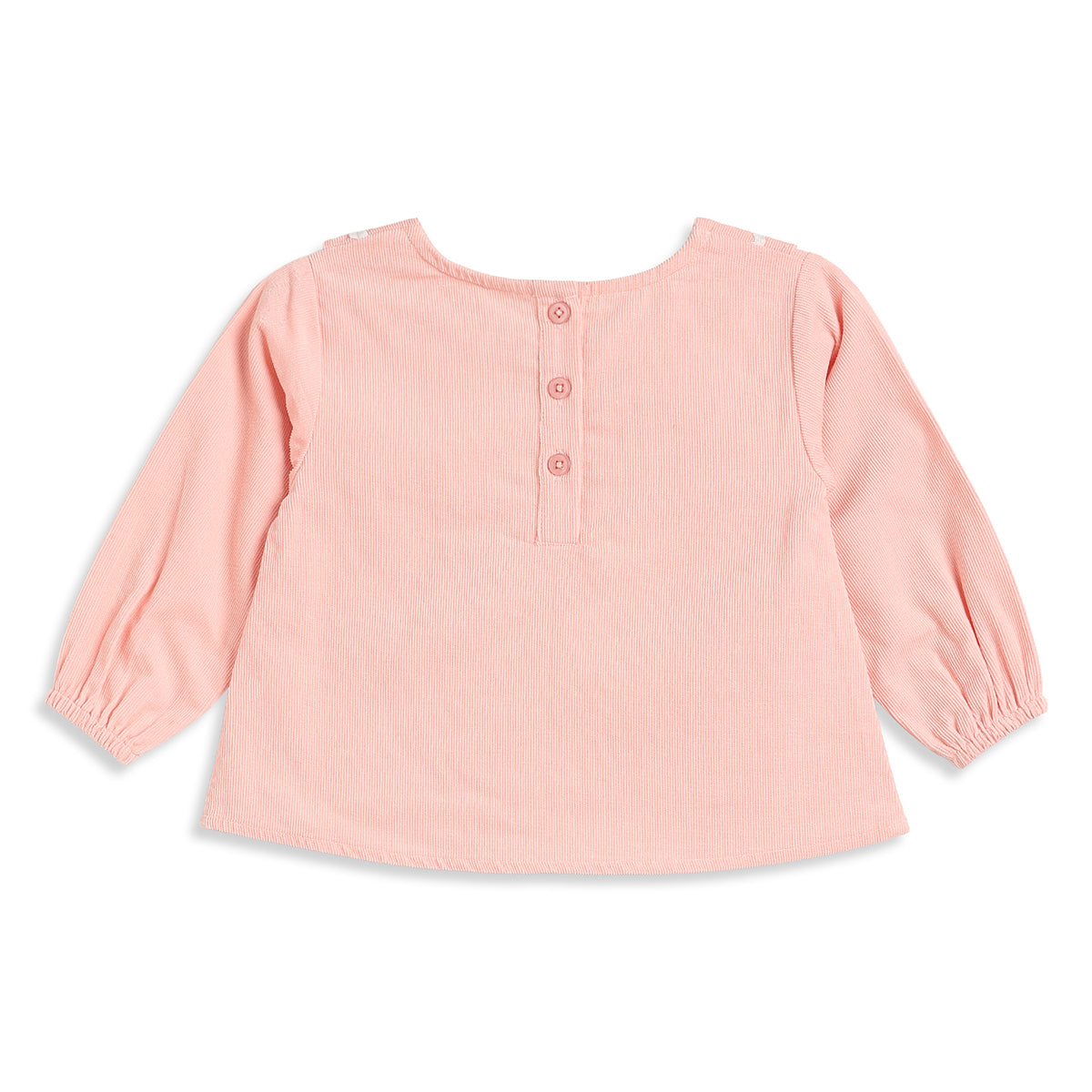 Baby Girls Peach Cotton Top Regular Fit.