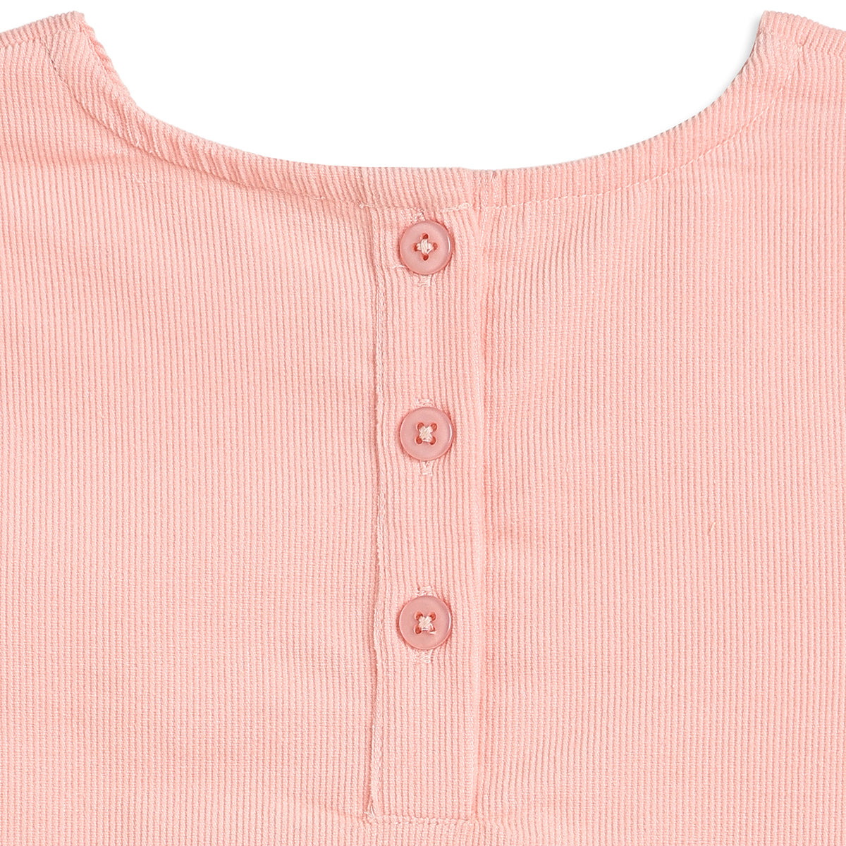 Baby Girls Peach Cotton Top Regular Fit.