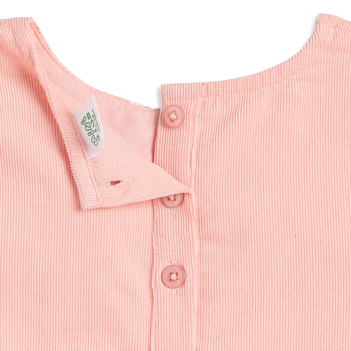 Baby Girls Peach Cotton Top Regular Fit.