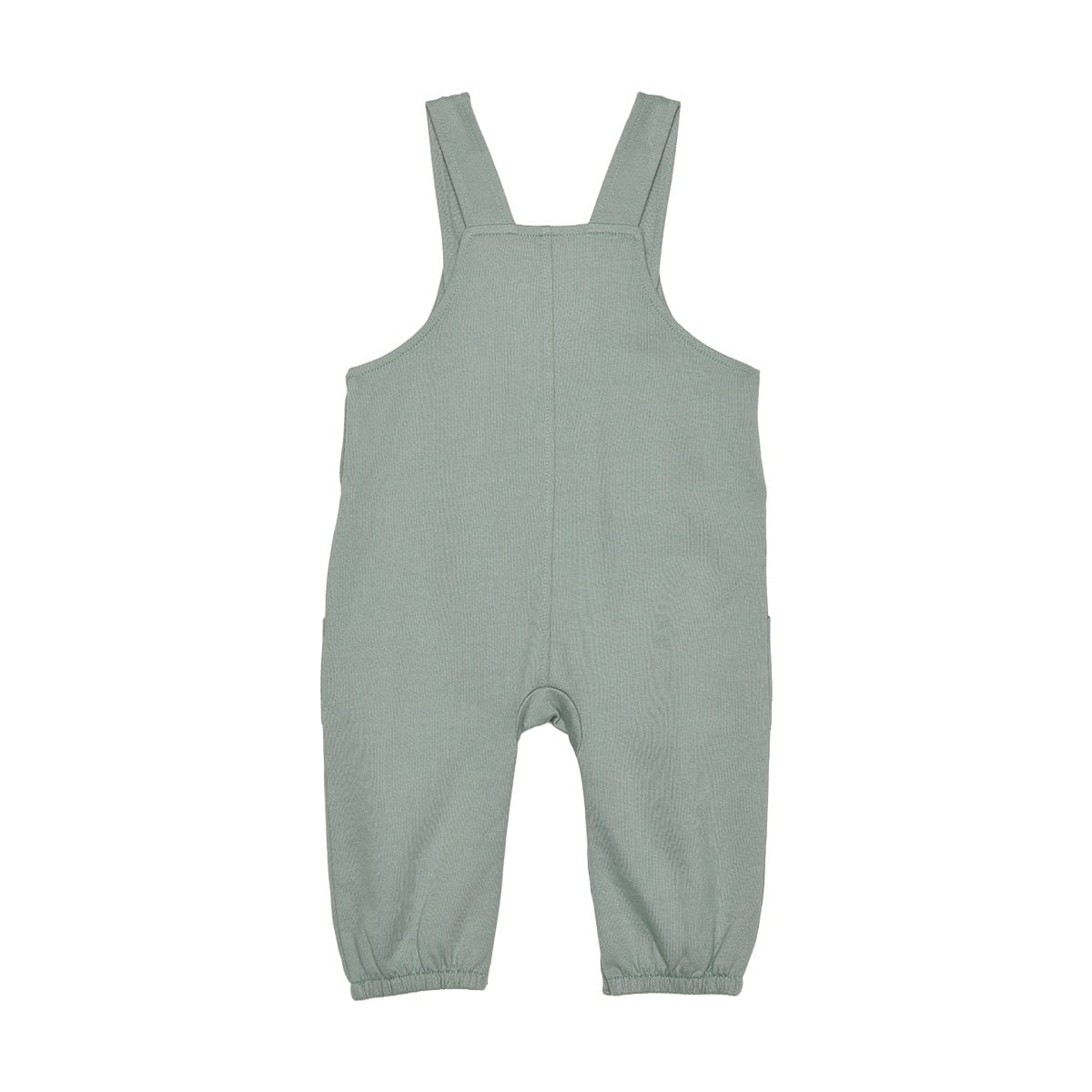 Baby Unisex Sage Green Cotton Farm Printed T-Shirt And Dungaree Set Regular Fit Casual Wear