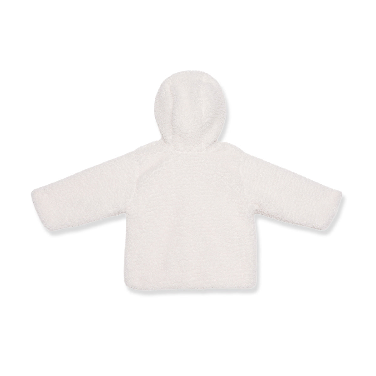 Baby Unisex White Polyester Hooded Jacket with Toggle Fastening for Winter Wea
