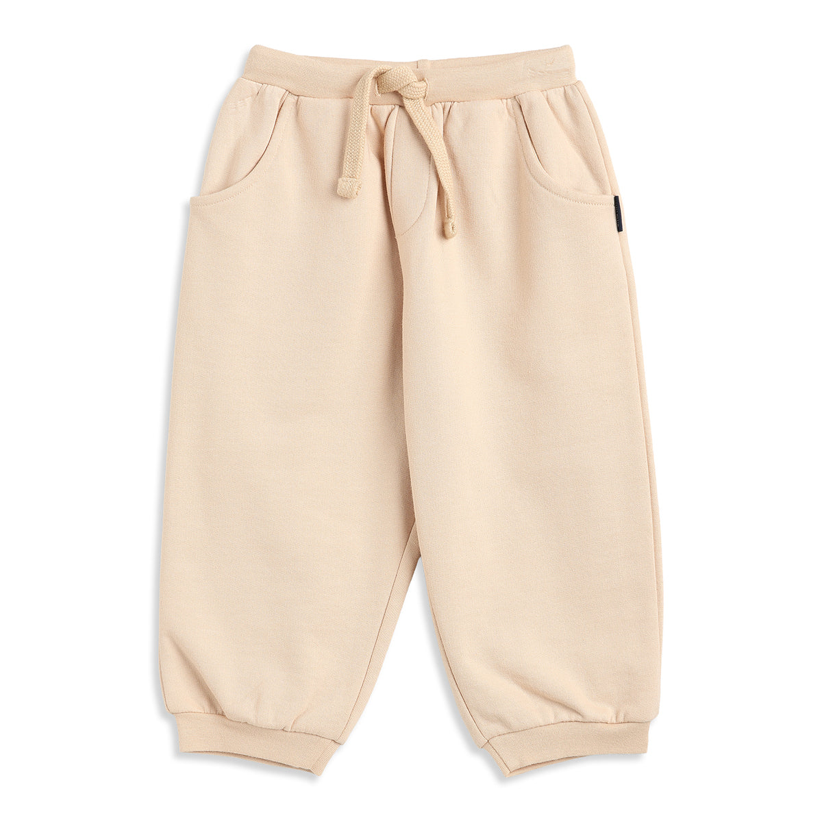 Baby Boy Beige Cotton Jogger Pant