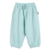 Baby Boy Aqua Blue Cotton Joggers Regular Fit Casual Bottomwear
