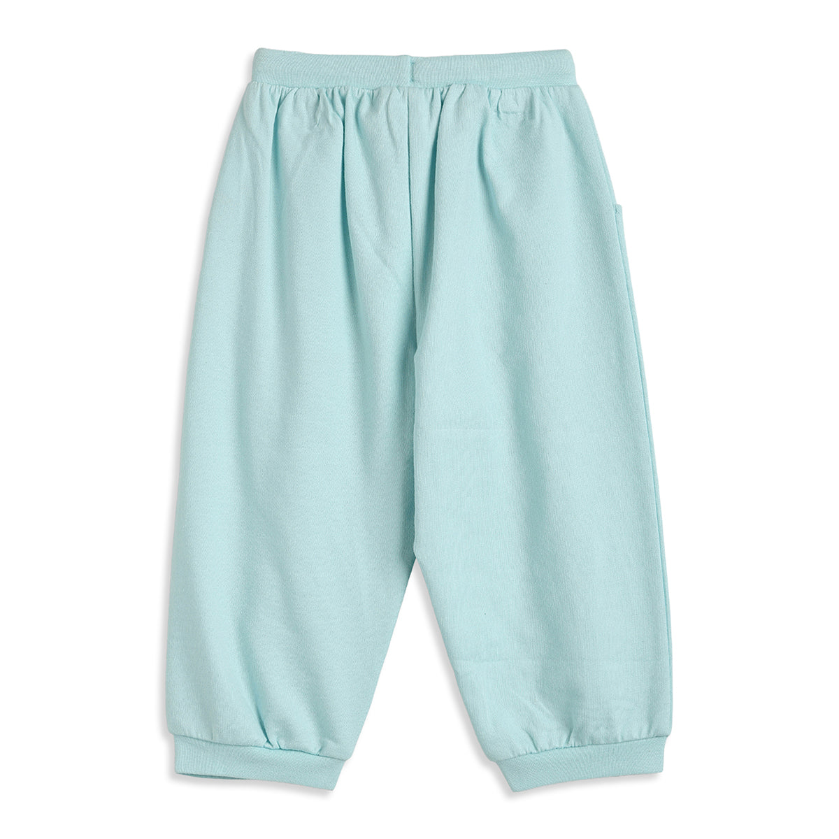 Baby Boy Aqua Blue Cotton Joggers Regular Fit Casual Bottomwear