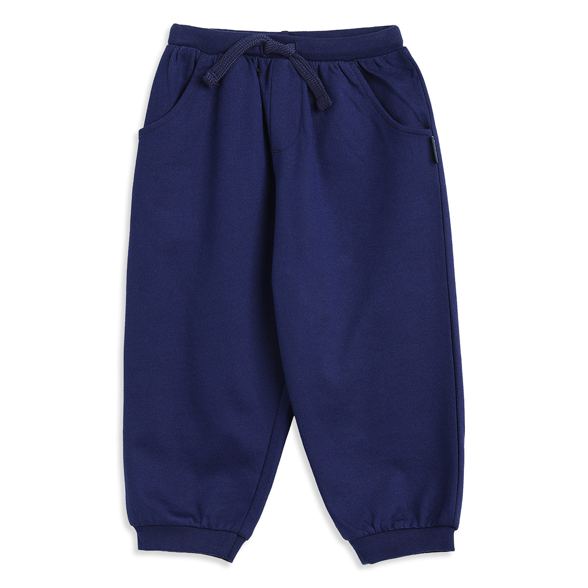 Baby Boy Navy Blue Cotton Joggers Regular Fit Casual Bottomwear