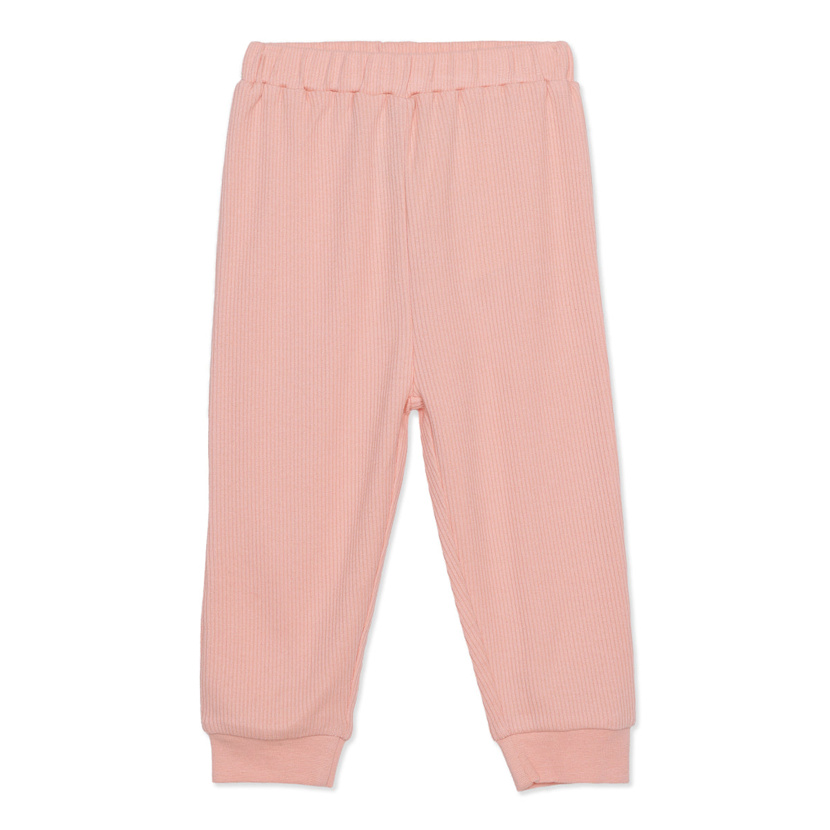 Baby Unisex Peach and Off-White Cotton Jogger Pants Pack of 2 Regular Fit Casual Kids Pants
