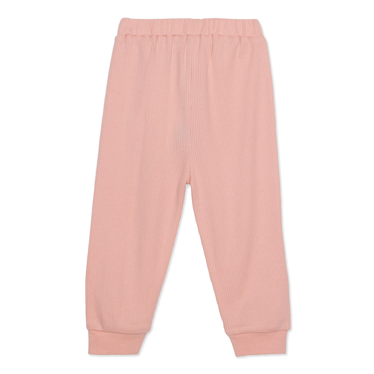 Baby Unisex Peach and Off-White Cotton Jogger Pants Pack of 2 Regular Fit Casual Kids Pants