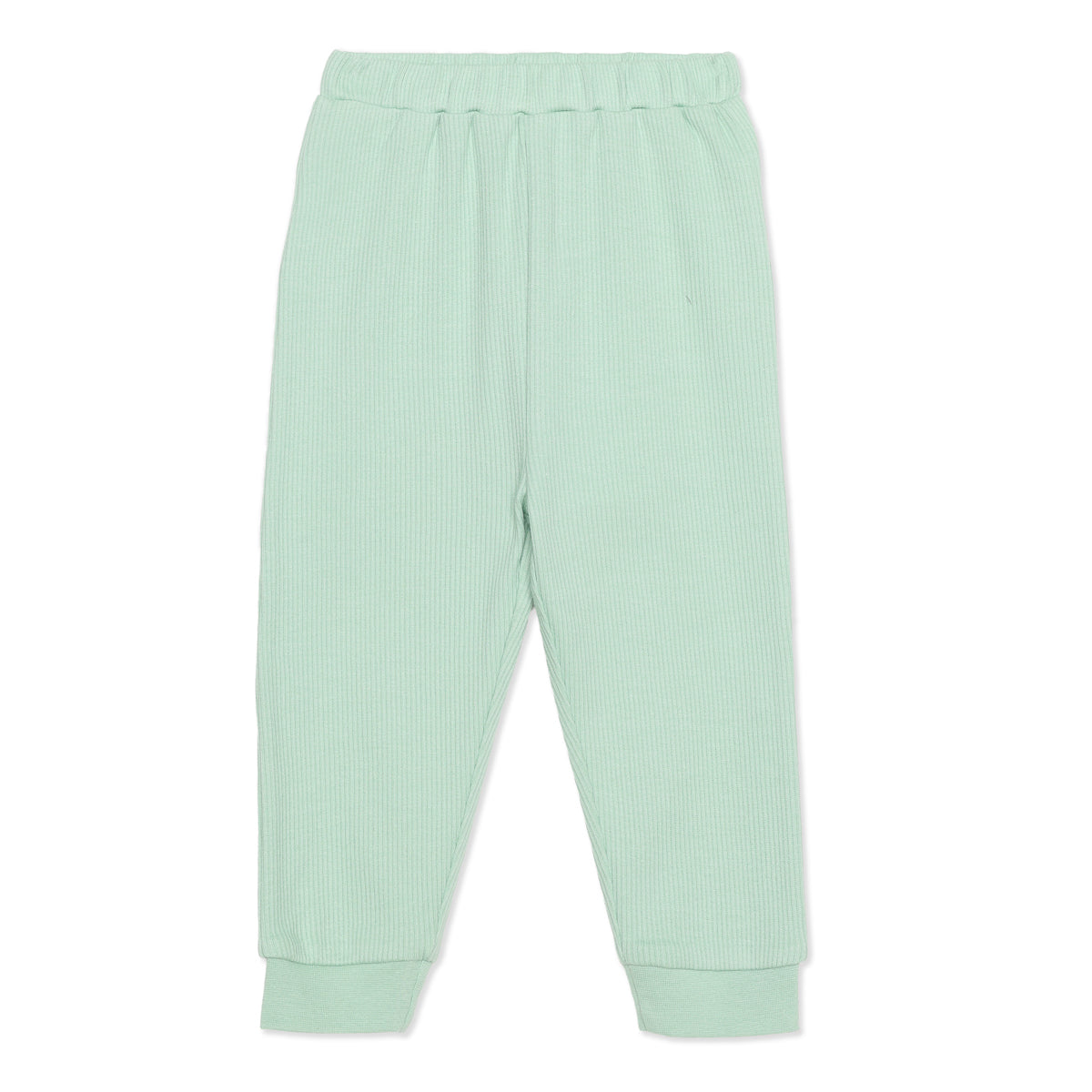 Baby Unisex Grey and Mint Green Cotton Jogger Pants Pack of 2 Regular Fit Casual Kids Bottoms