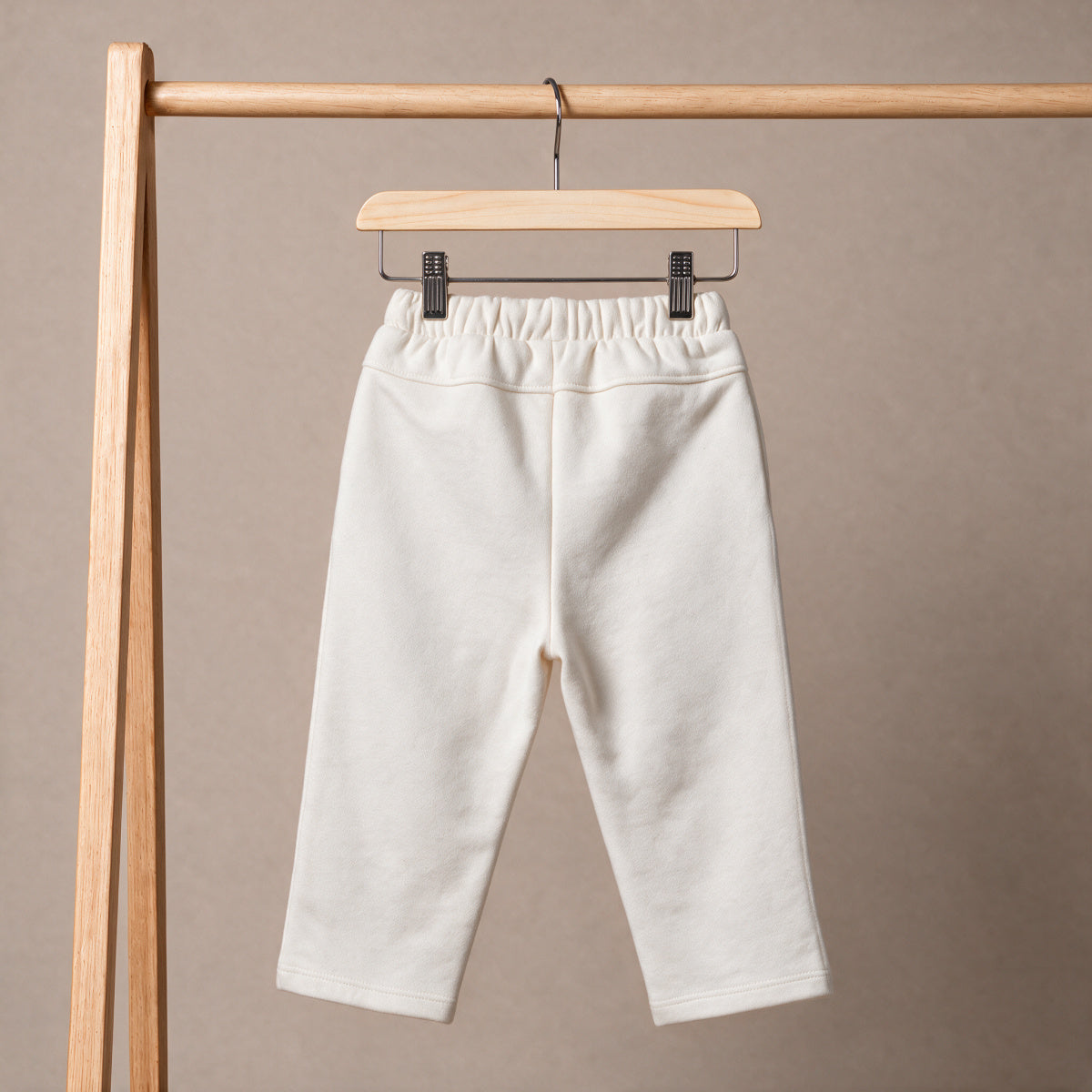 Baby Unisex Off White Cotton Blend Jogger Pants Regular Fit