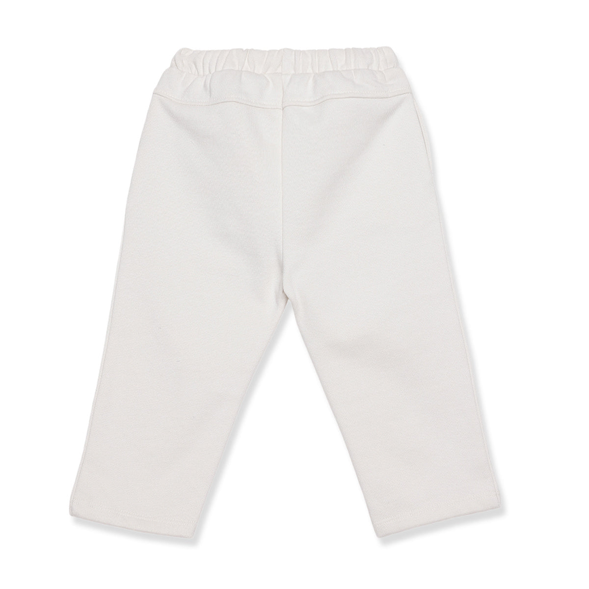 Baby Unisex Off White Cotton Blend Jogger Pants Regular Fit