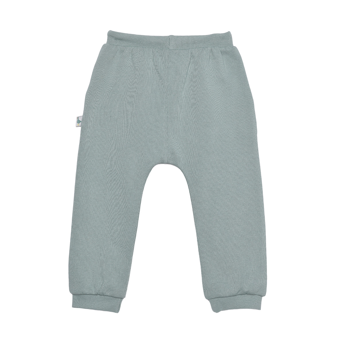 Baby Unisex Sage Green Cotton Blend Solid Knit Bottom With Pockets Regular Fit Casual Wear
