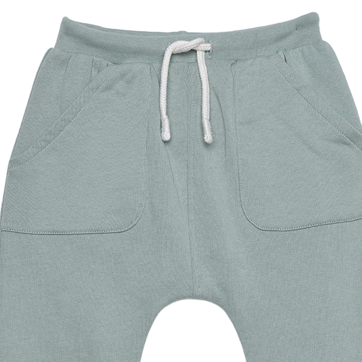 Baby Unisex Sage Green Cotton Blend Solid Knit Bottom With Pockets Regular Fit Casual Wear