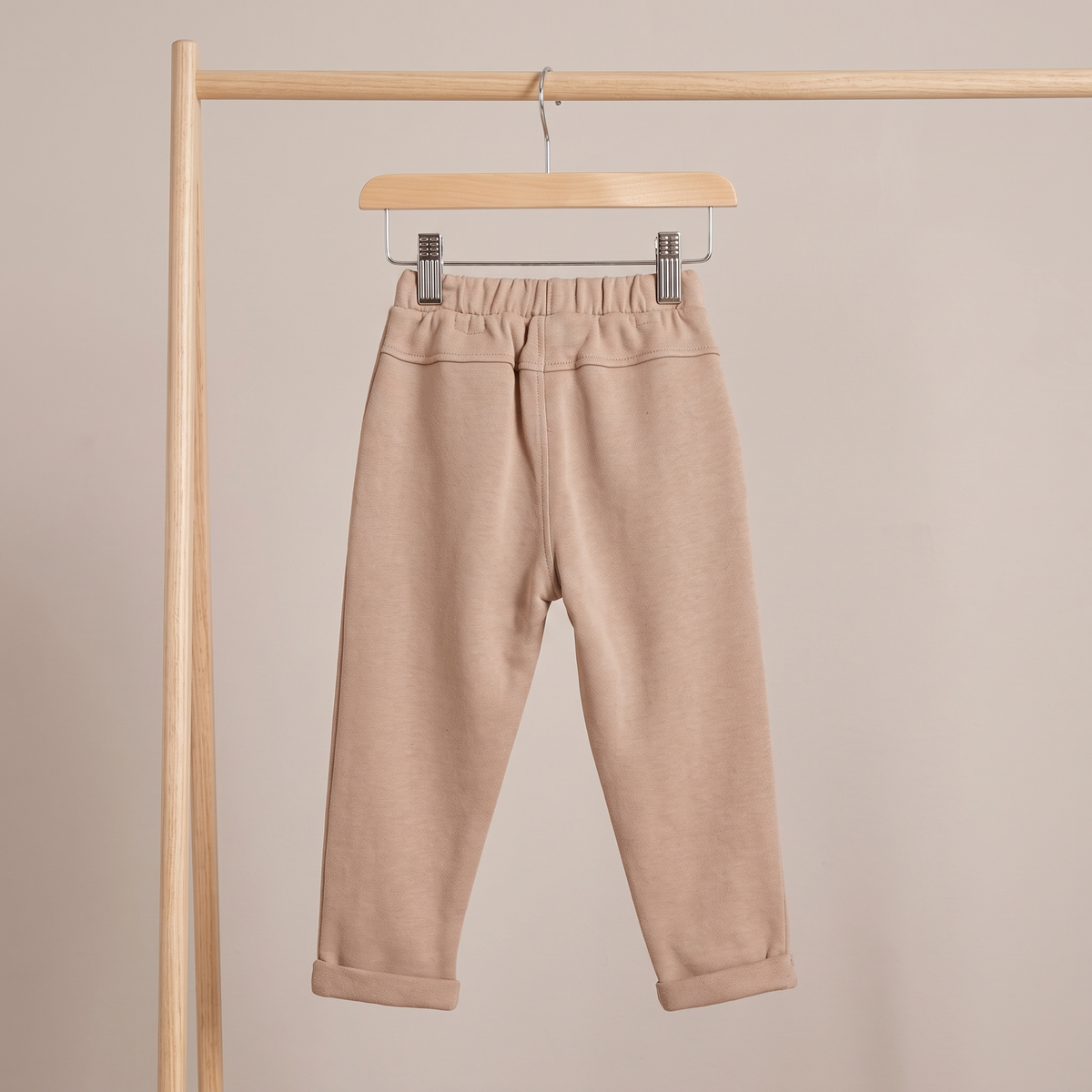 Baby Unisex Beige Cotton Bear Embroidered Knit Bottom Regular Fit Casual Wear