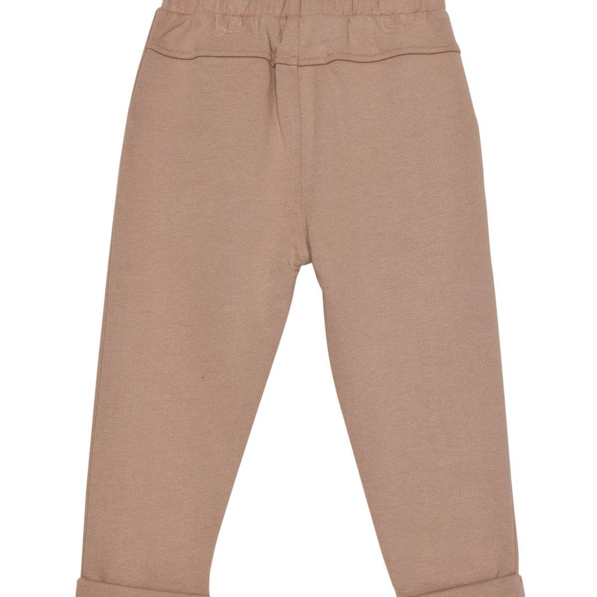 Baby Unisex Beige Cotton Bear Embroidered Knit Bottom Regular Fit Casual Wear