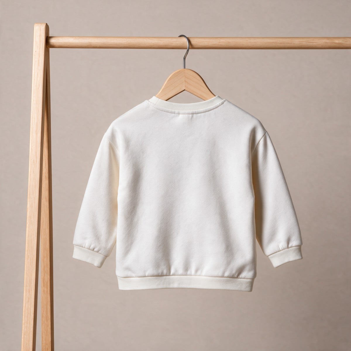 Baby Boys Off-White Cotton Blend Bear Embroidered Sweatshirt Regular Fit Casual Wear